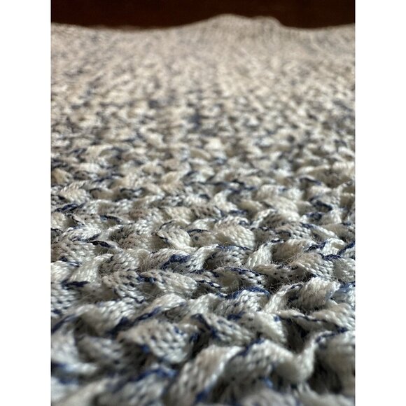 LOU&GRAY WOMAN'S Gray Grey SWEATER‎ 3/4 SLEEVE BOAT NECK CROCHET SIZE Medium - Picture 2 of 10